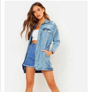 Oversized Distressed Denim Jacket